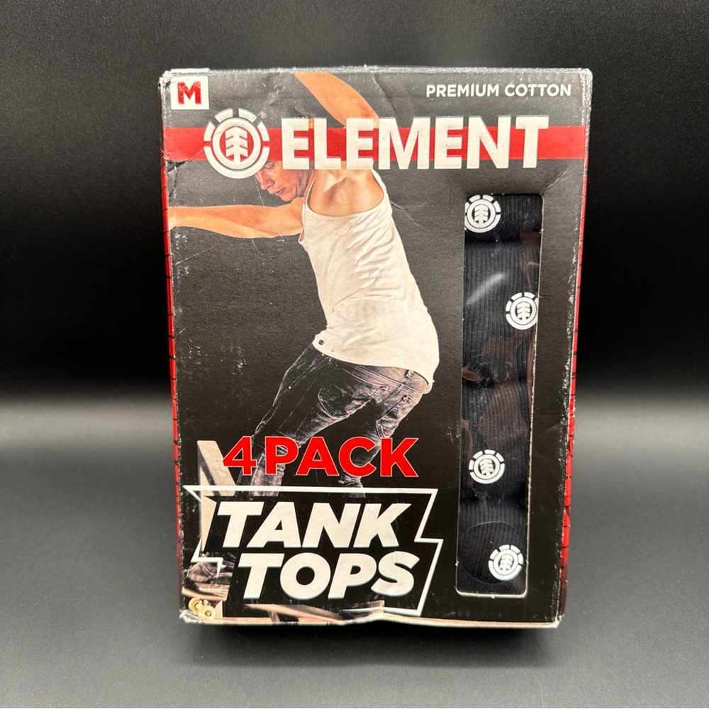 Element 4 Pack Skateboards Tank Top Black Size Med Premium Cotton Tag Free NWT